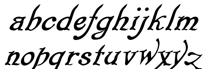 Pugsley Oblique Font LOWERCASE