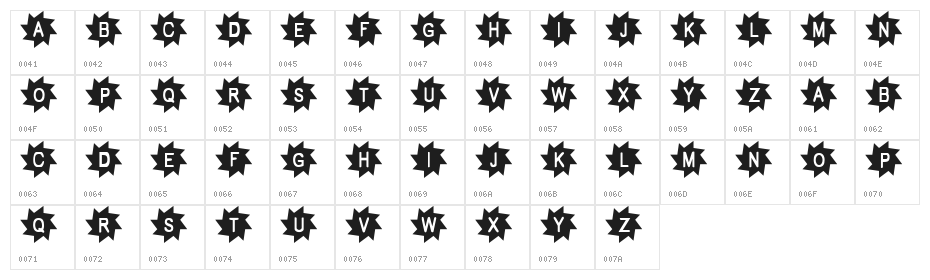 Pukisaka Character Map