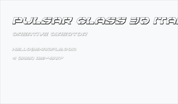 Pulsar Class 3D Italic Business Card