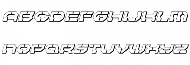 Pulsar Class 3D Italic Schriftart Kleinbuchstaben