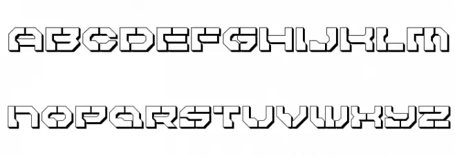 Pulsar Class 3D Schriftart Kleinbuchstaben