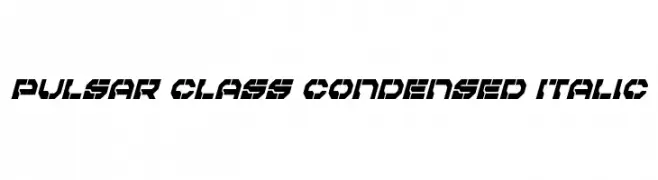 Pulsar Class Condensed Italic  Скачать бесплатные шрифты