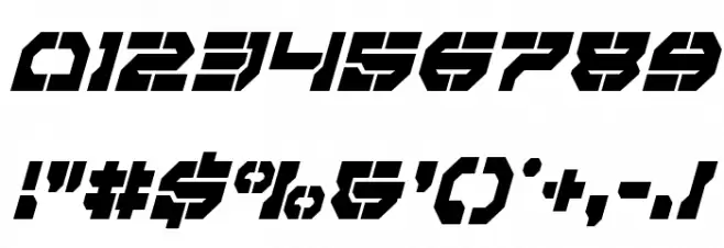 Pulsar Class Condensed Italic Font OTHER CHARS