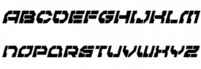 Pulsar Class Condensed Italic Font UPPERCASE