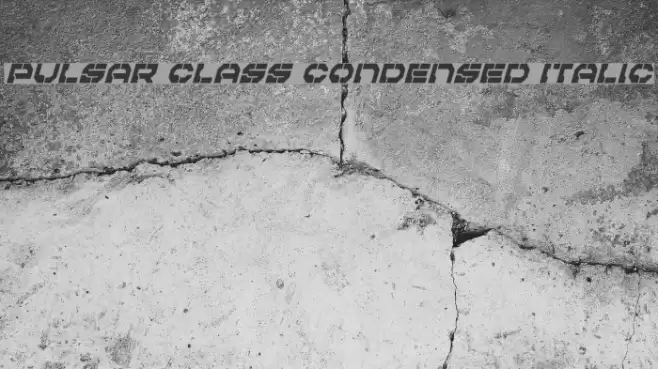Pulsar Class Condensed Italic Font examples