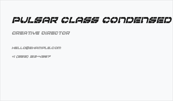 Pulsar Class Condensed Italic Business Card