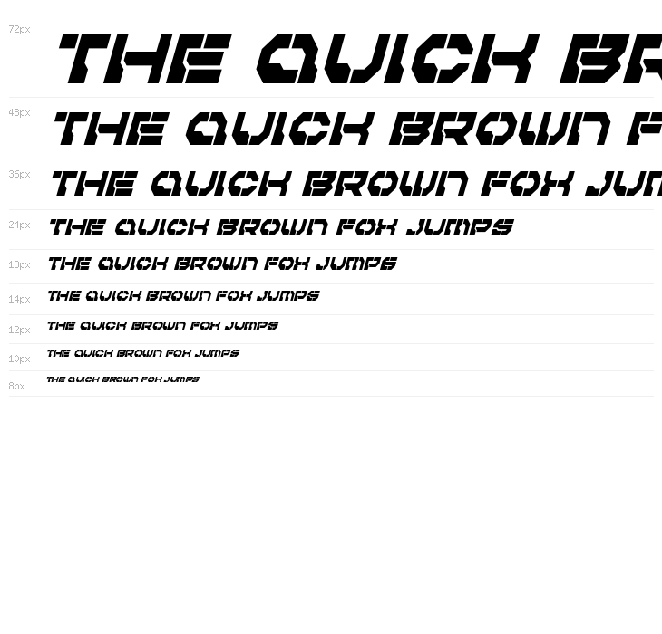 Pulsar Class Condensed Italic Waterfall