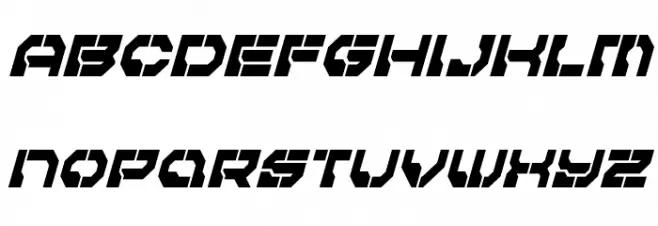 Pulsar Class Condensed Italic Caratteri MINUSCOLO