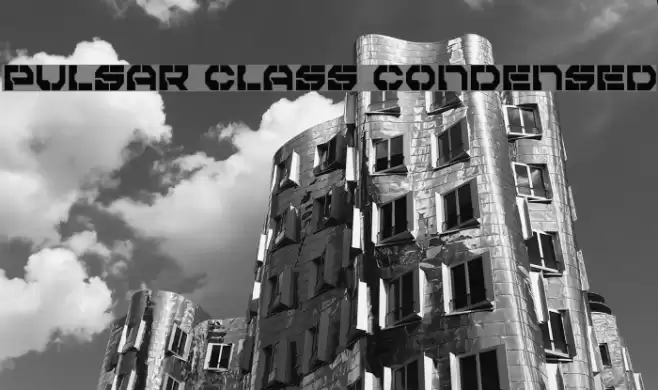 Pulsar Class Condensed Font examples