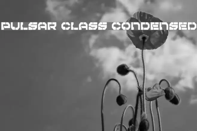 Pulsar Class Condensed Font examples