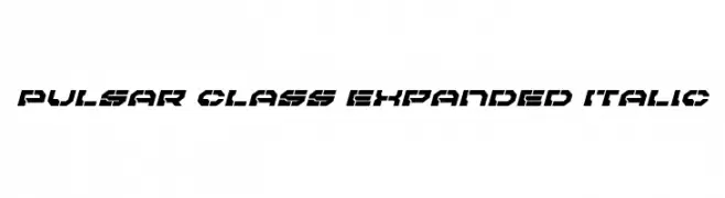 Pulsar Class Expanded Italic  Скачать бесплатные шрифты