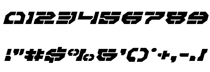 Pulsar Class Expanded Italic Font OTHER CHARS