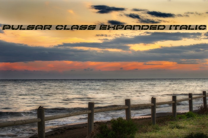 Pulsar Class Expanded Italic Font examples