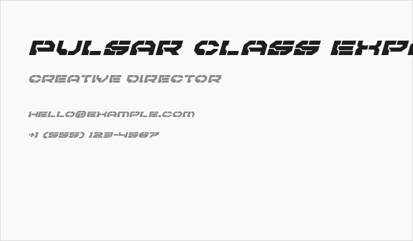 Pulsar Class Expanded Italic Business Card