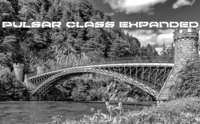 Pulsar Class Expanded Font examples