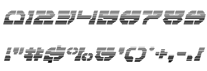 Pulsar Class Gradient Italic Font OTHER CHARS
