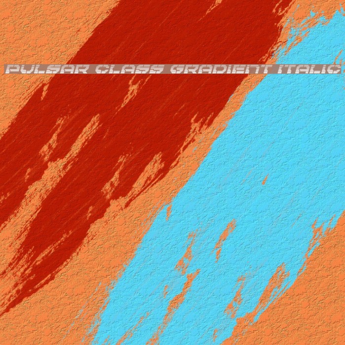 Pulsar Class Gradient Italic Font examples
