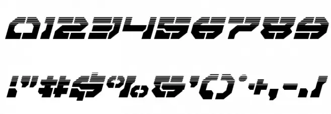 Pulsar Class Halftone Italic Font OTHER CHARS