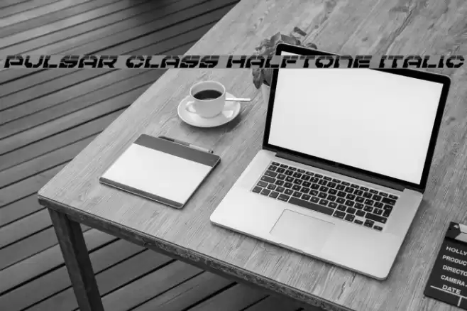 Pulsar Class Halftone Italic Font examples