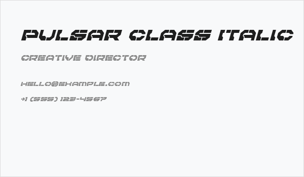 Pulsar Class Italic Business Card