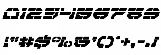 Pulsar Class Laser Italic Font OTHER CHARS