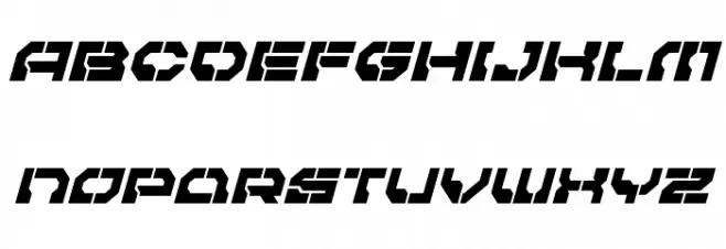 Pulsar Class Semi-Condensed Italic Шрифта ВЕРХНИЙ