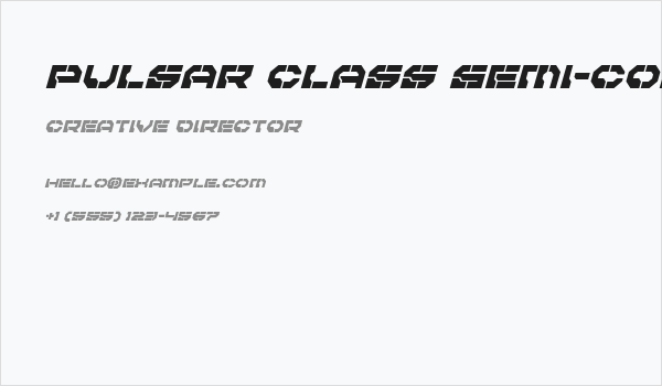 Pulsar Class Semi-Condensed Italic Business Card