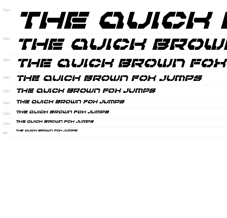 Pulsar Class Semi-Condensed Italic Waterfall