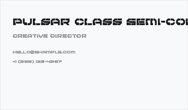 Pulsar Class Semi-Condensed Business Card