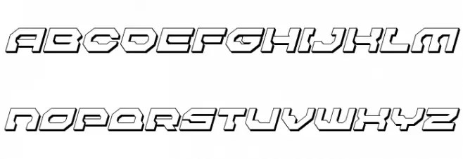 Pulsar Class Solid 3D Italic Schriftart Groß