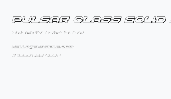 Pulsar Class Solid 3D Italic Business Card