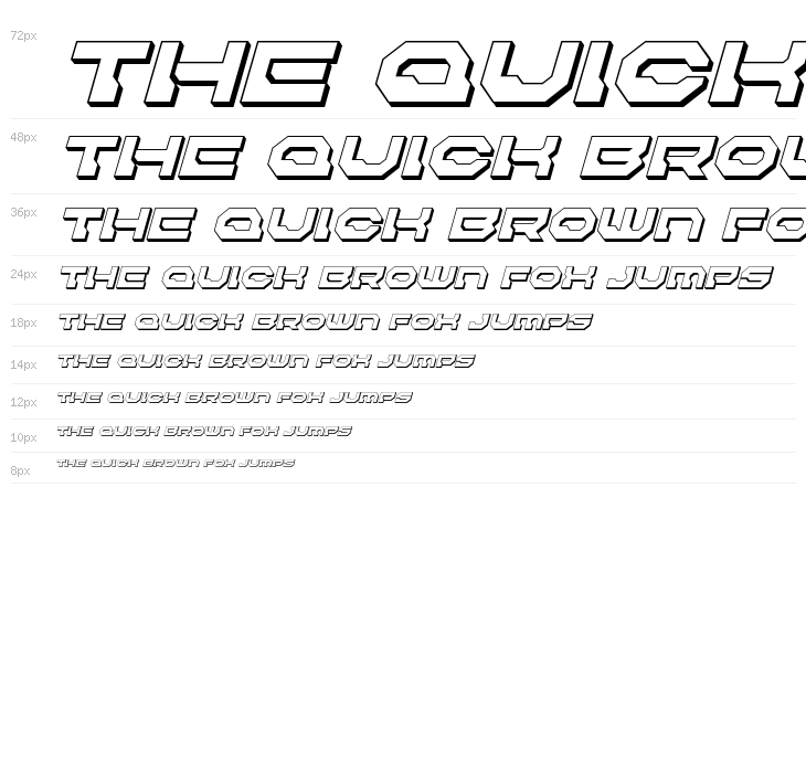 Pulsar Class Solid 3D Italic Waterfall