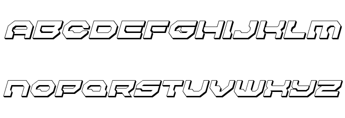 Pulsar Class Solid 3D Italic Font LOWERCASE