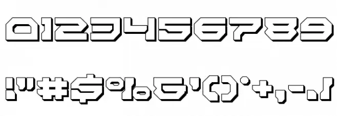 Pulsar Class Solid 3D Font OTHER CHARS