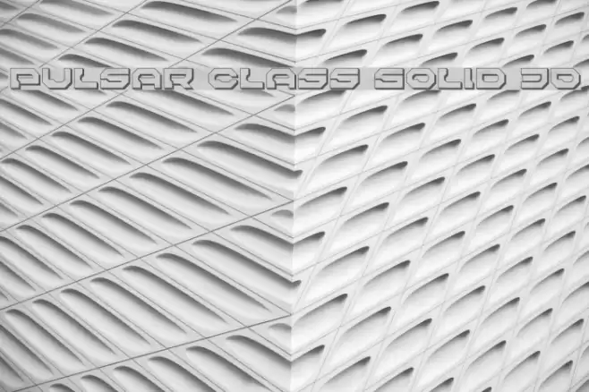 Pulsar Class Solid 3D Font examples