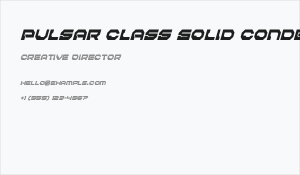 Pulsar Class Solid Condensed Italic Business Card