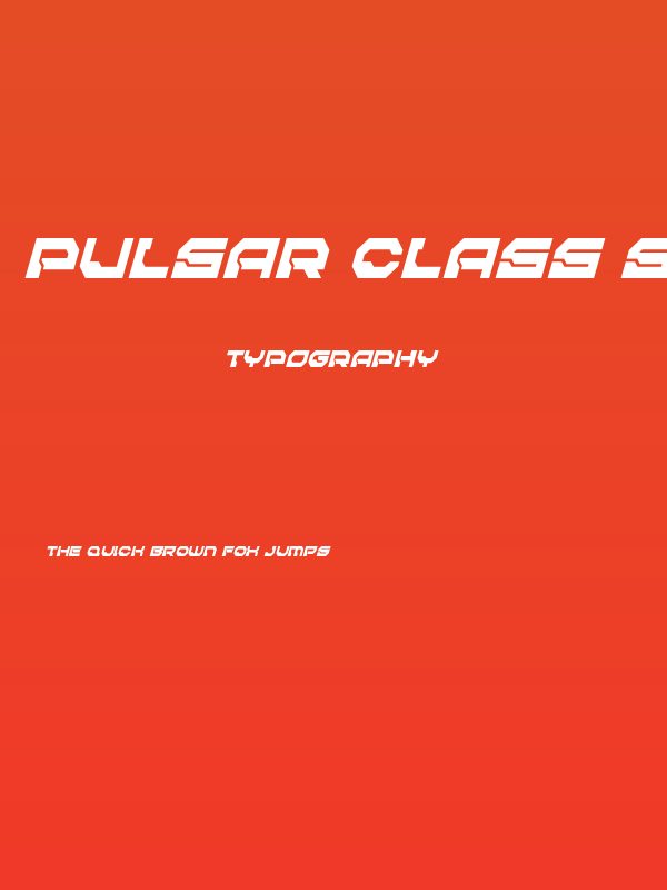 Pulsar Class Solid Condensed Italic Poster