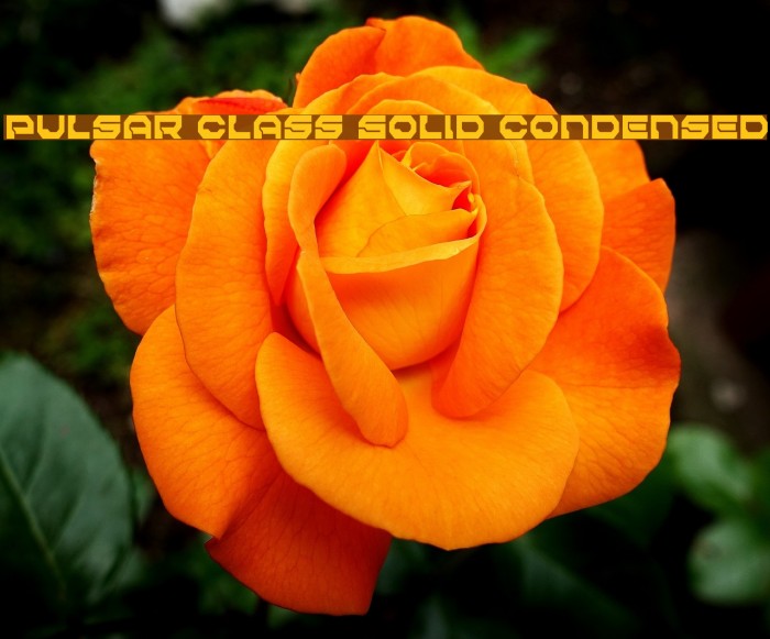 Pulsar Class Solid Condensed Font examples