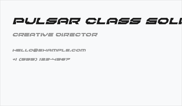 Pulsar Class Solid Expanded Italic Business Card
