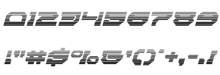 Pulsar Class Solid Gradient Italic Font OTHER CHARS