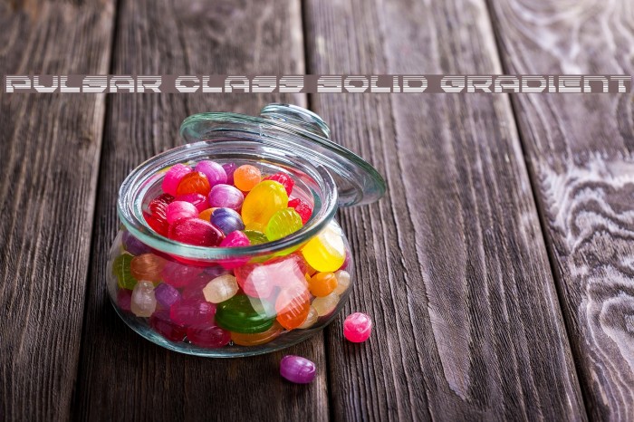 Pulsar Class Solid Gradient Font examples