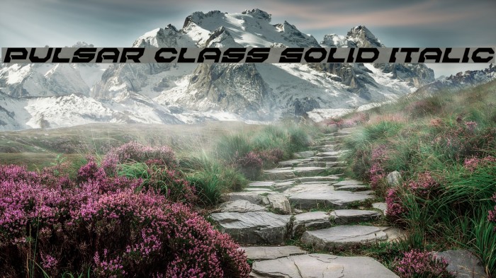 Pulsar Class Solid Italic Font examples