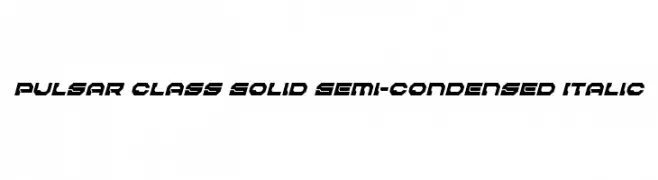 Pulsar Class Solid Semi-Condensed Italic 