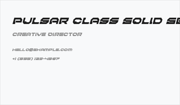 Pulsar Class Solid Semi-Condensed Italic Business Card