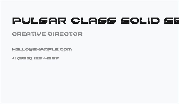 Pulsar Class Solid Semi-Condensed Business Card