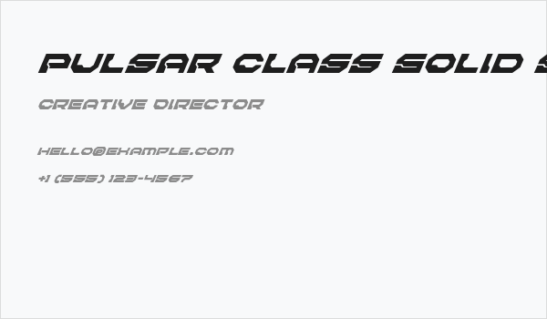 Pulsar Class Solid Super-Italic Business Card