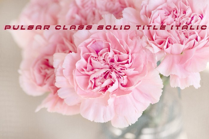 Pulsar Class Solid Title Italic Font examples