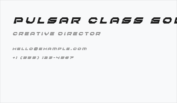 Pulsar Class Solid Title Italic Business Card