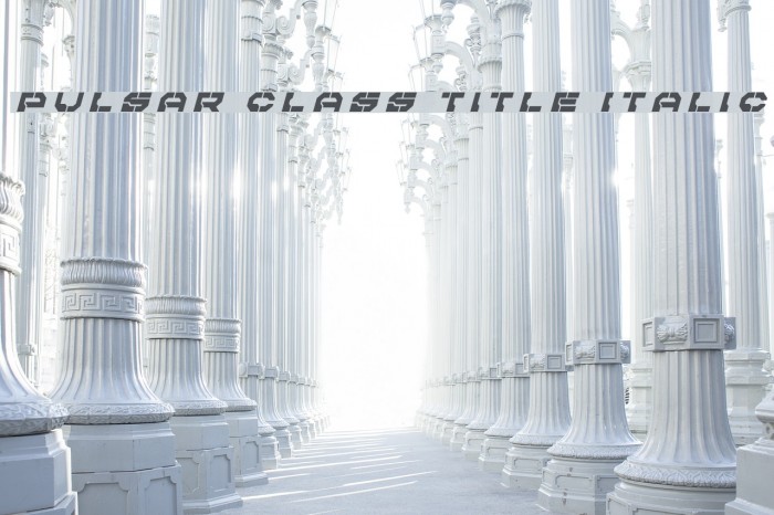 Pulsar Class Title Italic Font examples