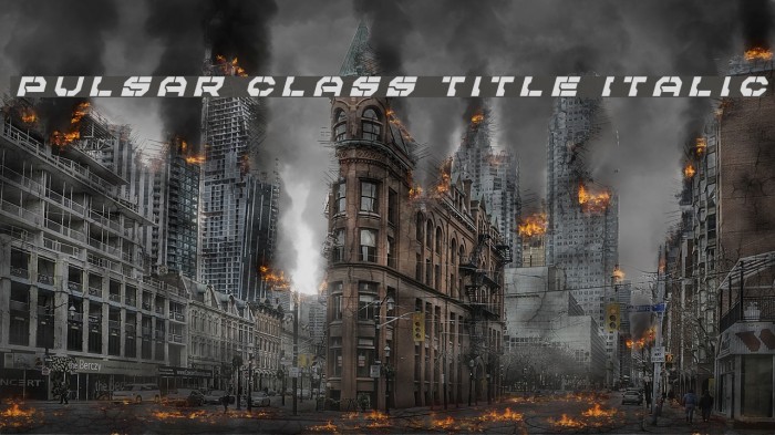 Pulsar Class Title Italic Font examples